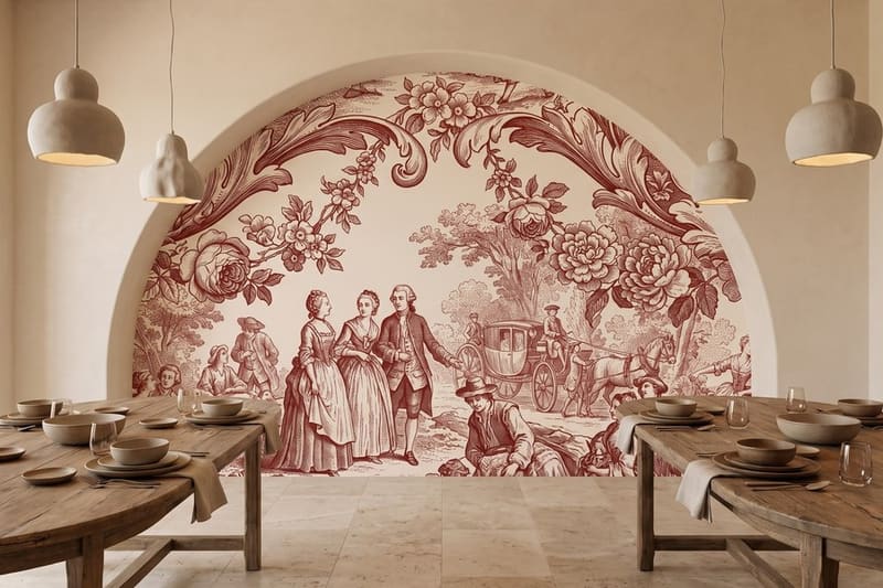 Carta da parati Baldacchino di Terracotta© in una sala da pranzo d'albergo