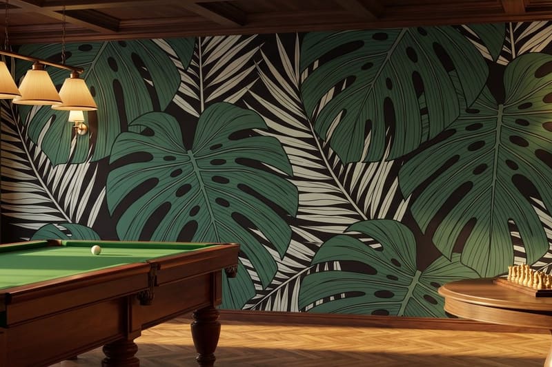 Carta da parati Foresta d'Ombra© in una sala giochi d'albergo