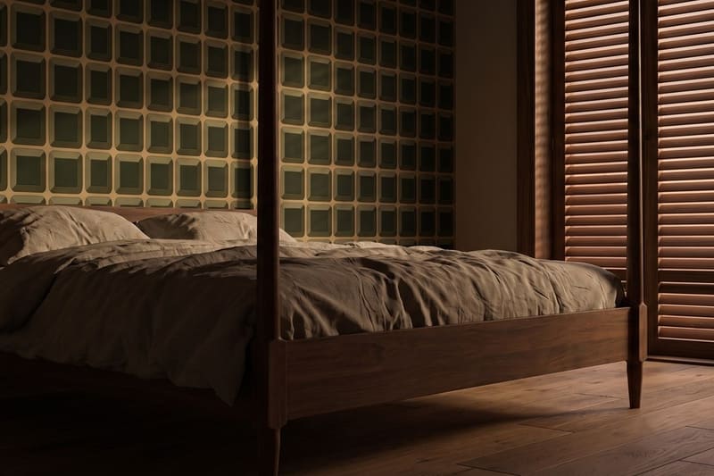 Carta da parati Reticolo del Nilo© in una camera da letto