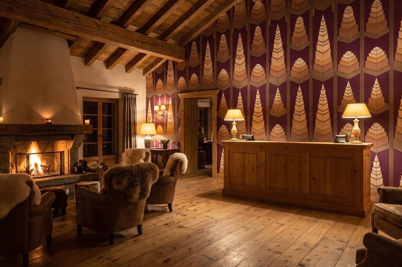 Carta da parati Scalea d'Ambra© in una hall d'albergo
