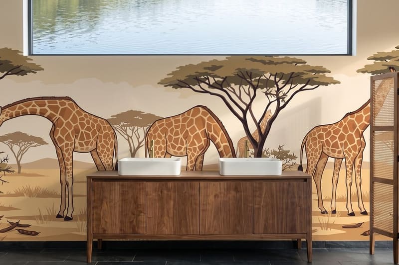 Carta da parati Sosta sotto l'Acacia© in un bagno