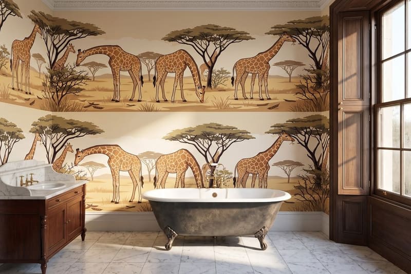 Carta da parati Sosta sotto l'Acacia© in un bagno