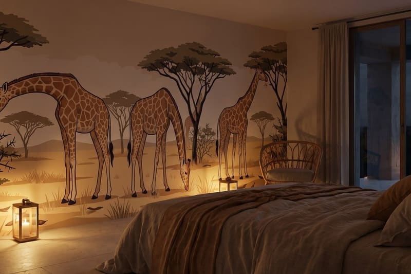 Carta da parati Sosta sotto l'Acacia© in una camera da letto