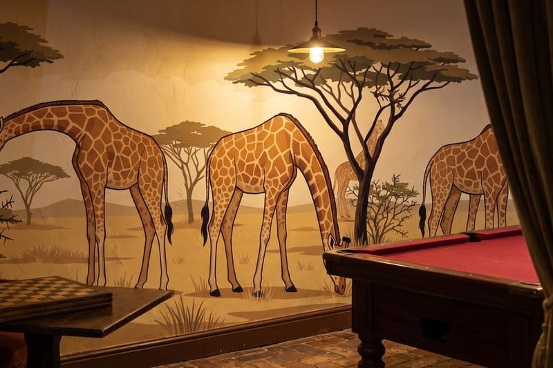 Carta da parati Sosta sotto l'Acacia© in una sala giochi d'albergo